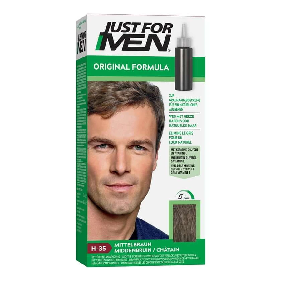 JUST for men Szampon koloryzujący średni brąz 60 ml: ceny i cechy