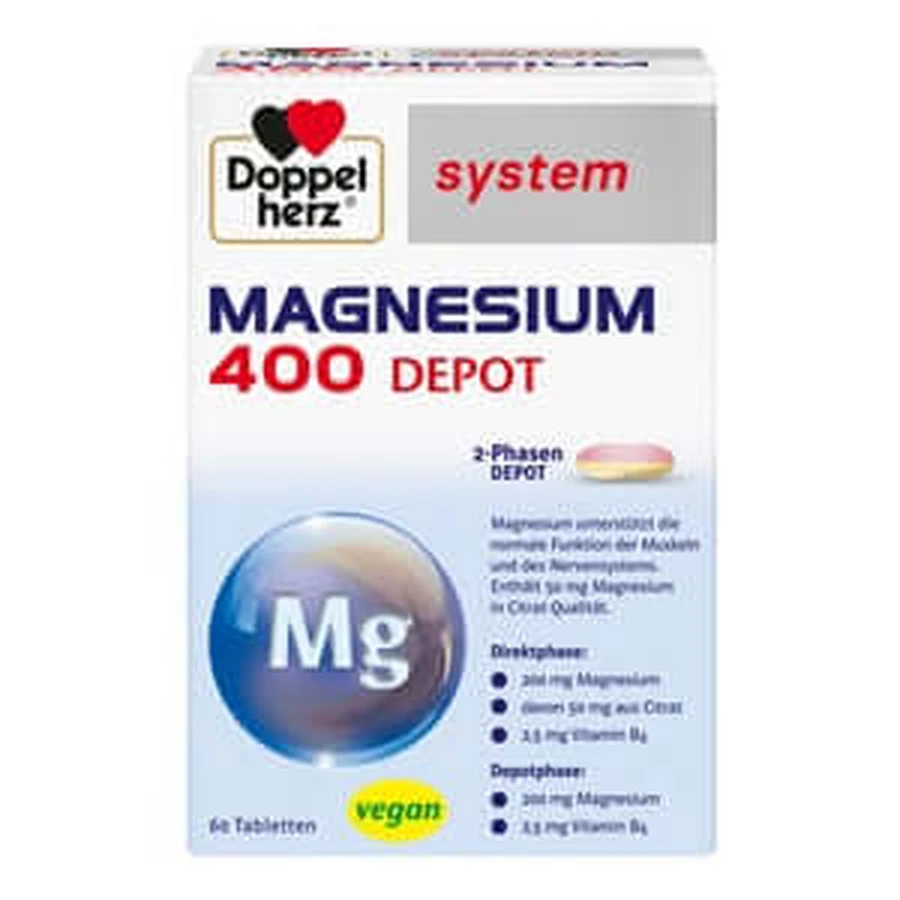 Double Heart System Magnesium 400 Depot 2-Fase 60 Capsules