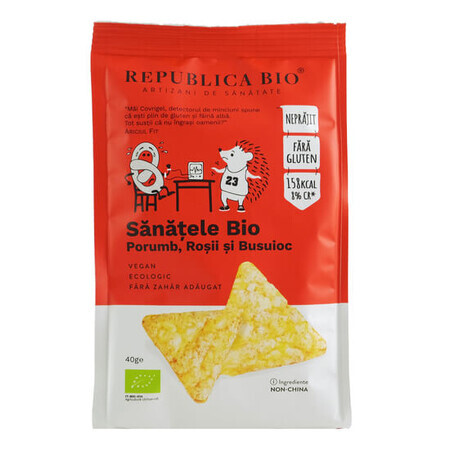 Sanatele bio au maïs, tomates et basilic, sans gluten, 40g, Republica Bio