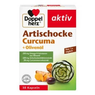 Double Heart Active Karczoch + Oliwa z oliwek + Kurkuma 30 kapsułek