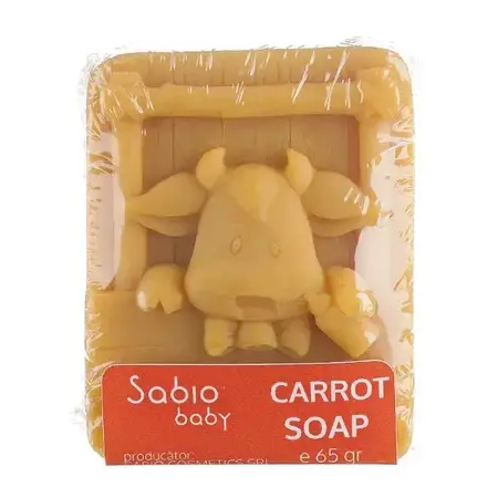 Natural solid soap with carrots for babies, 65 g, Sabio