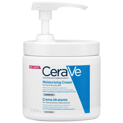 Cerave vochtinbrengende crème voor droge tot zeer droge huid 454 g pomp