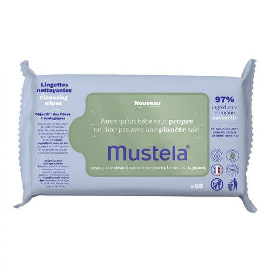 Natte servetten met avocado-eco-extract, 60 stuks, Mustela