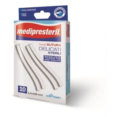 medipresteril hechtpleister delicaat vliesstof 6,4x108mm 10 stuks