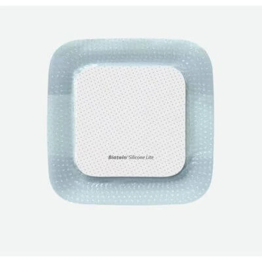 Biatain pansament din spumă poliuretanică cu silicon adeziv margine lite 12,5x12,5 cm 10 bucăți