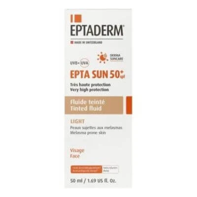 Epta sun spf50+ transparant getinte vloeistof 50 ml