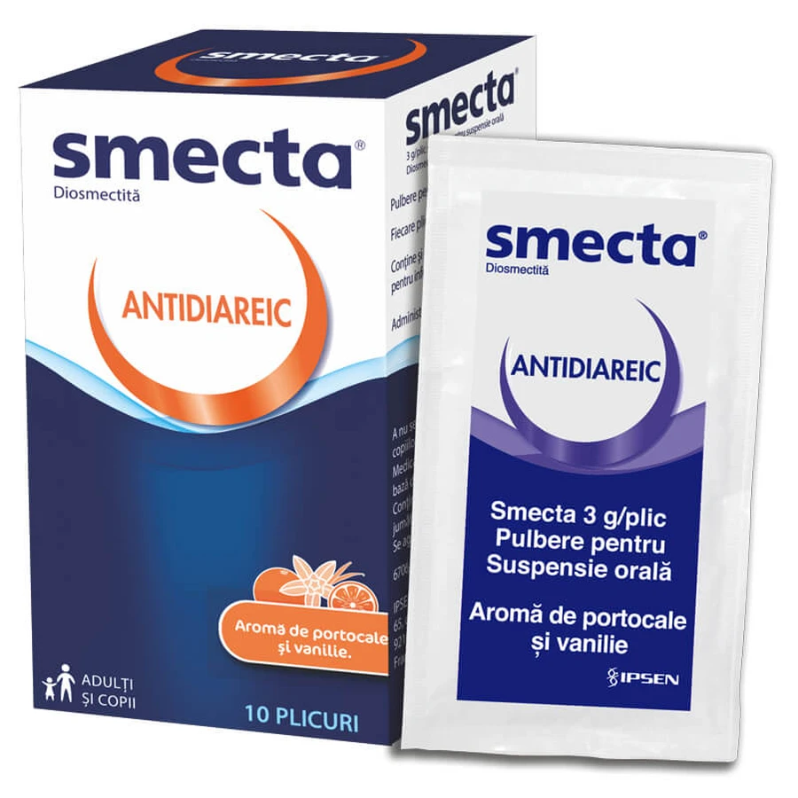 Anti-diarree met vanille en sinaasappel Smecta, 10 zakjes, Beaufour Ipsen Industrie