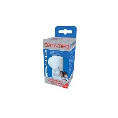 Ceroxmed elastisch verband 8x450 cm met haak 1 stuk