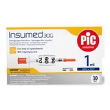 Pic insulinespuit insumed 1 ml 100 ui naald gauge 30 12,7 mm zonder dode ruimte 30 stuks