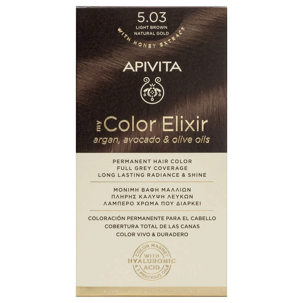 Apivita My Color Elixir permanente haarkleuring N5,03 Kastanje licht natuurlijk honing