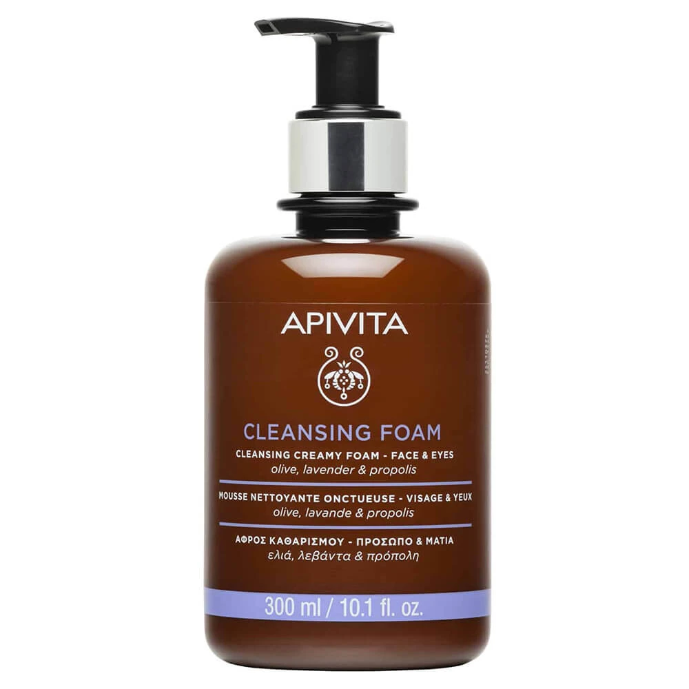 Apivita Romig Reinigingsschuim voor Gezicht & Ogen met Olijf, Lavendel & Propolis 300ml
