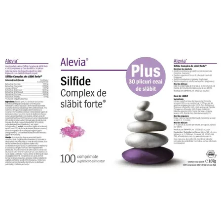 Silfide Forte Gewichtsbeheersing, 100 tabletten + Gewichtsbeheersing-thee, 30 zakjes, Alevia