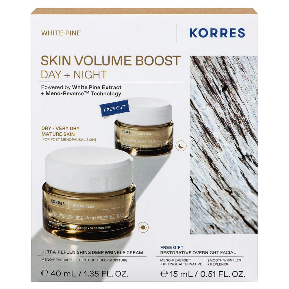 Korres Promo Pack Witte den Volumevullende Dagcrème voor de Zeer Droge Huid 40ml & GRATIS Nachtcrème voor Volumevulling 15ml