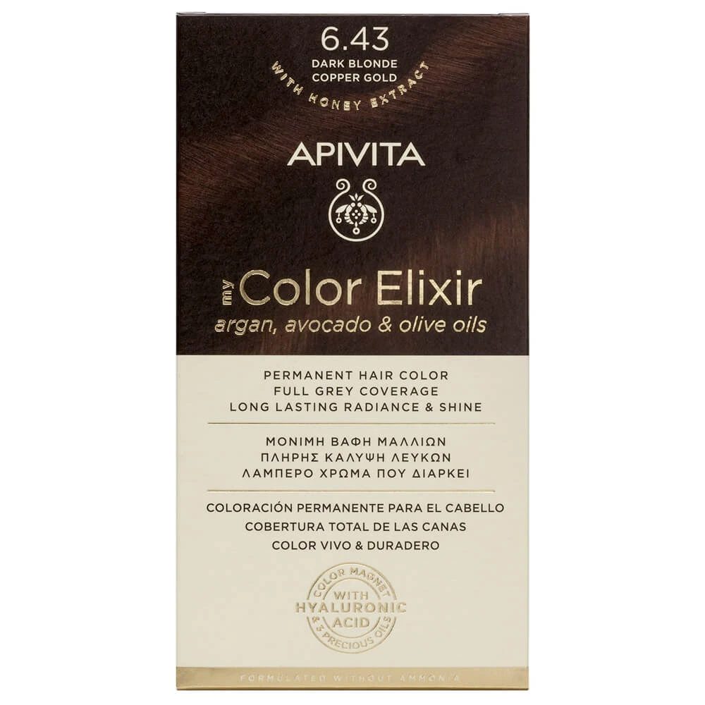 Apivita My Color Elixir permanente haarkleuring N6,43 Donkerblond koper honing