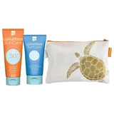 Luxuriöses SunCare Promo-Paket mit Sonnenschutz-Körpercreme SPF50 200ml, After Sun Face & Body 150ml & GRATIS Tasche