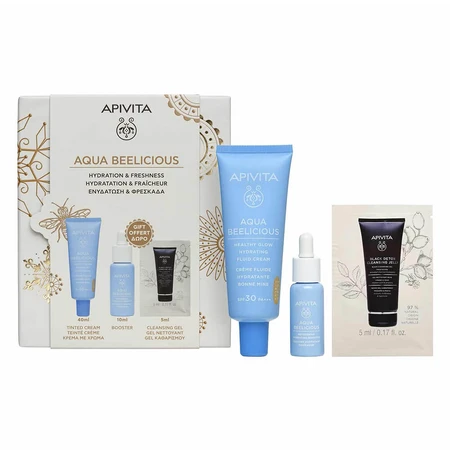 Apivita Promo Pack Aqua Beelicious Tinted Cream 40ml avec FREE Booster 10ml & Cleansing Gel 5ml