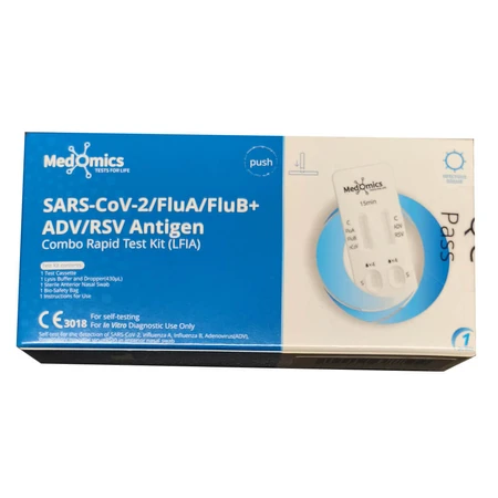 Test di rilevamento rapido Medomics SARS-CoV-2 & Influenza A/B & ADV/RSV 1pc