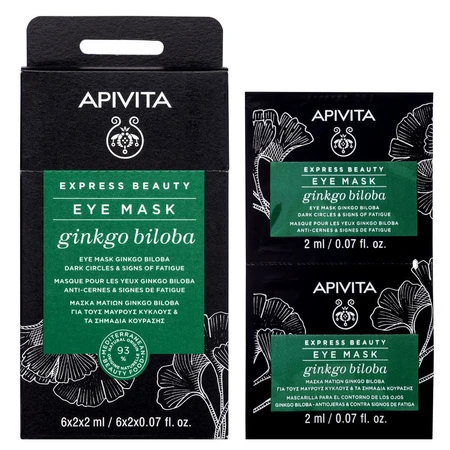 Apivita Express Beauty Mască de ochi pentru cercuri negre și pungi cu Ginkgo Biloba 2x2ml