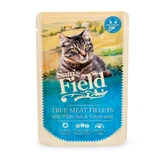 SAM'S FIELD True Meat Fillets, biała ryba, saszetka bezzbożowej mokrej karmy dla kotów, (w sosie), 85g