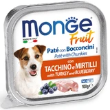 MONGE Fruit, XS-XL, Truthahn und Cranberry, getreidefreies Nassfutter für Hunde, Schale, (im eigenen Saft), 100g