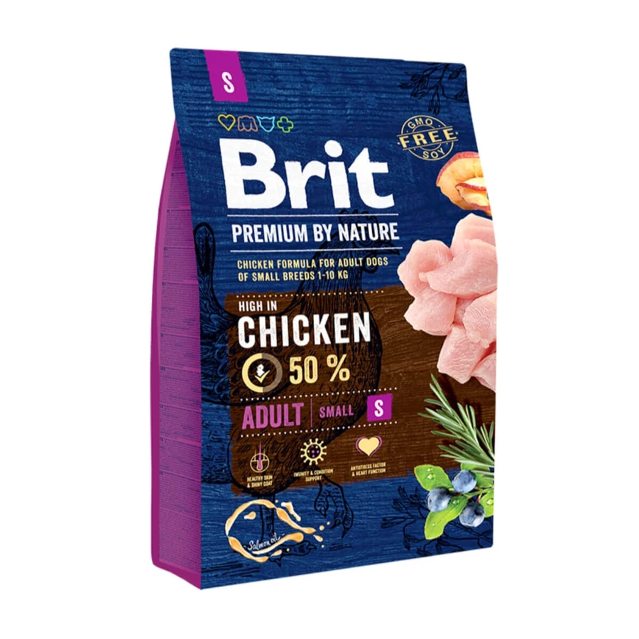 BRIT Premium By Nature Adult Small Breed, XS-S, Pollo, cibo secco per cani, 3kg