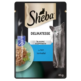 SHEBA Delicatessen, Tonijn, zakje nat kattenvoer, (in aspic), 85g
