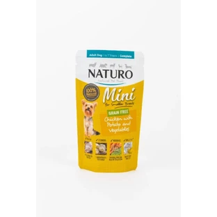 NATURO Mini, XS-S, Kip en Aardappelen, zakje graanvrij natvoer voor honden, (in eigen nat), 150g