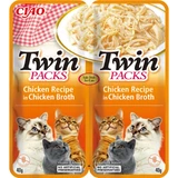INABA Ciao Twin Packs, Kip, zakje graanvrij natvoer voor katten, (topping), 80g