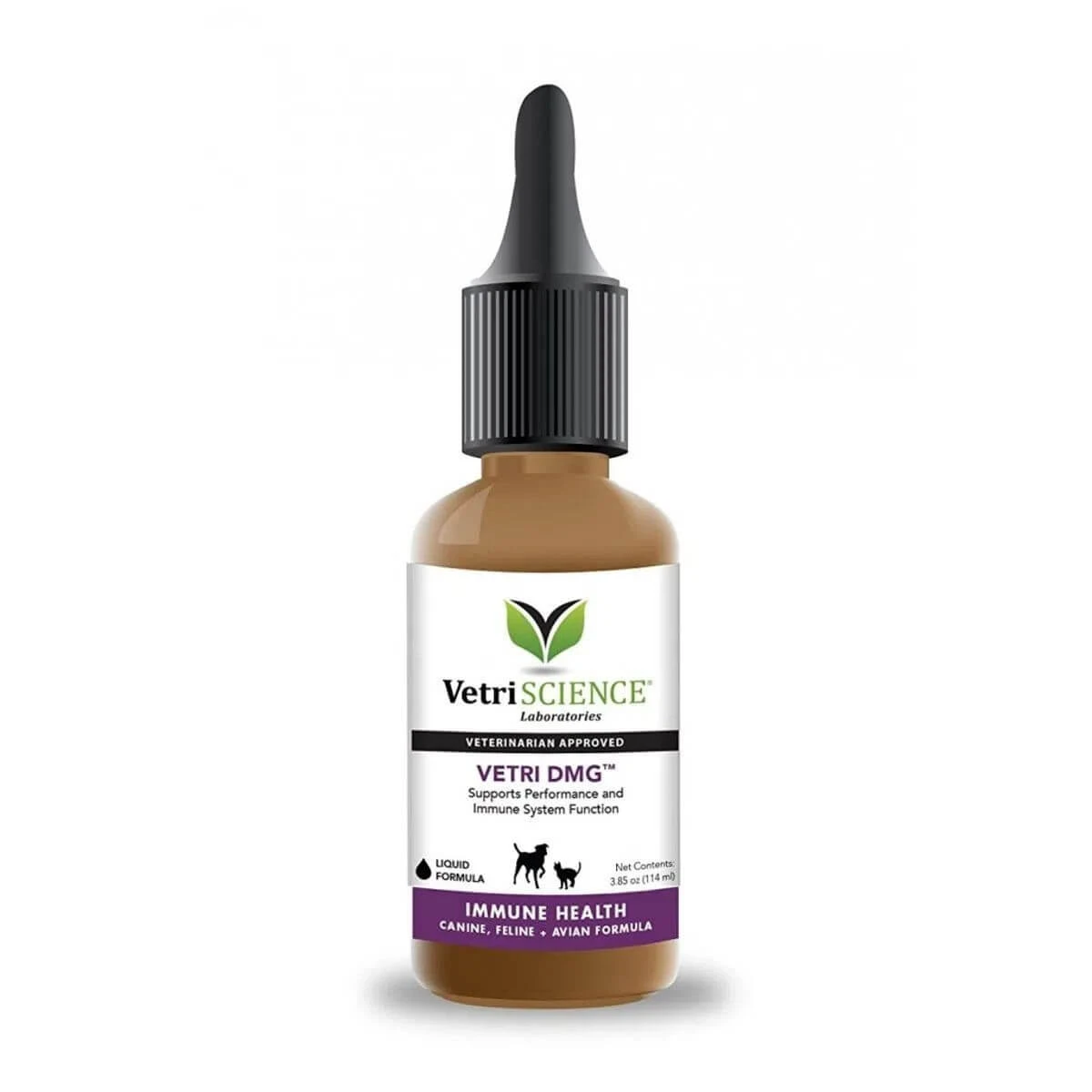 VETRISCIENCE Vetri DMG, XS-XL, immuunsysteemsupplement voor honden, fles, 114ml orale suspensie