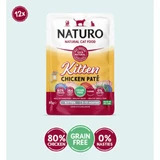NATURO Kitten, Kip, zakje graanvrij natvoer voor jonge katten, (pate), 85g