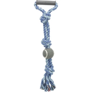 TRIXIE, touwspeeltje met handvat en tennisbal voor honden, 6cm x 50cm, multicolor