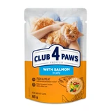 CLUB 4 PAWS, Zalm, zakje nat kattenvoer, (in aspic), 85g