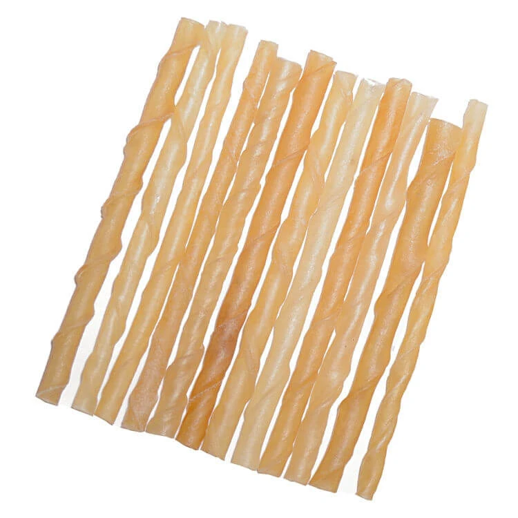 Gedraaide Leren Stokjes 7-8 mm 12 cm, 100 stuks