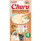 INABA Churu, Huhn und Lachs, Beutel, getreidefreie Belohnungsröhrchen Katzen, (Püree), 56g