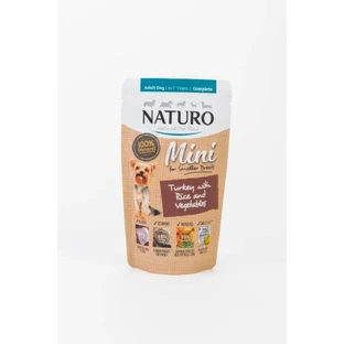 NATURO Mini, XS-S, Pavo y Arroz, comida húmeda para perros, (en su propio jugo), 150g