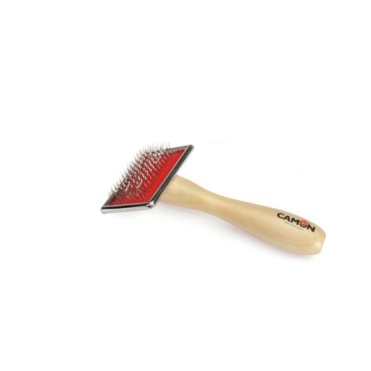 CAMON Borstel met houten handvat, L, hondenborstel, 6x12cm