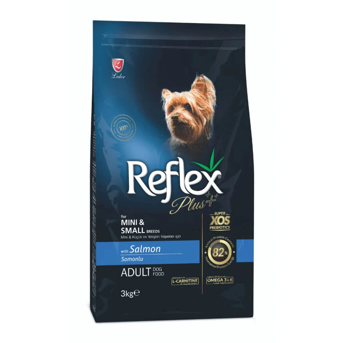 REFLEX Plus Mini & Kleine Rassen, XS-S, Zalm, droog hondenvoer, 3kg