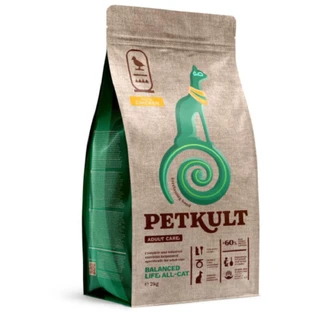 PETKULT Adult Care Balanced Life, Kip, droogvoer voor katten, 2kg