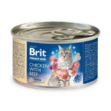 BRIT Premium By Nature, Kip en Rund, graanvrij natvoer in blik, (pate), 200g