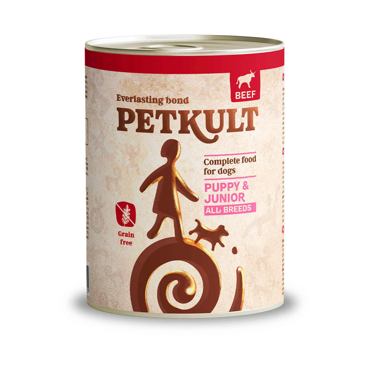 PETKULT Grain Free Junior, Rund, graanvrij natvoer in blik voor jonge honden, 400g