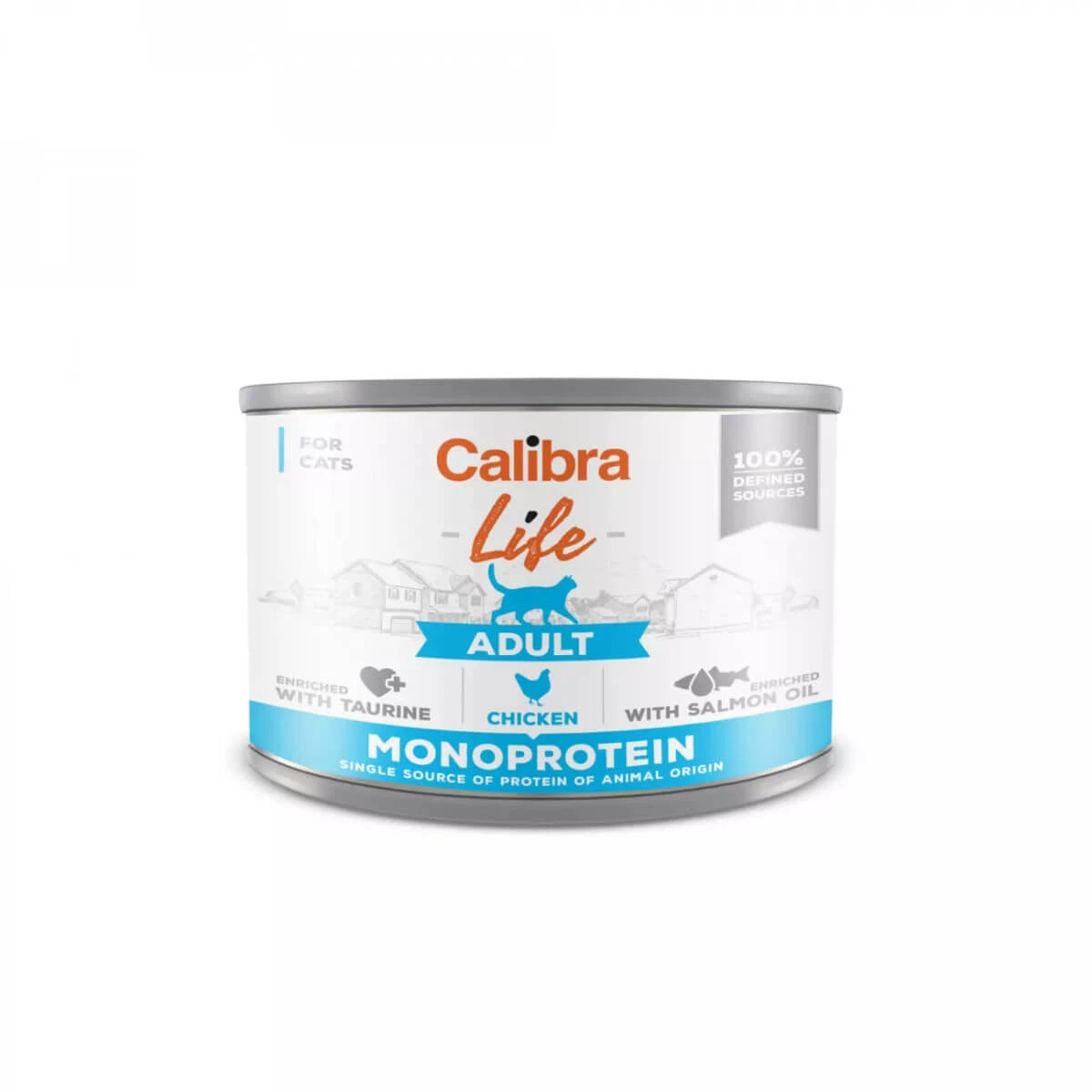 CALIBRA Life, Kip, blik enkelvoudig eiwit, graanvrij natvoer voor katten, (pate), 200g