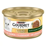 GOURMET Gold Succulent Delights, saumon, nourriture humide en conserve pour chats, (en sauce), 85g