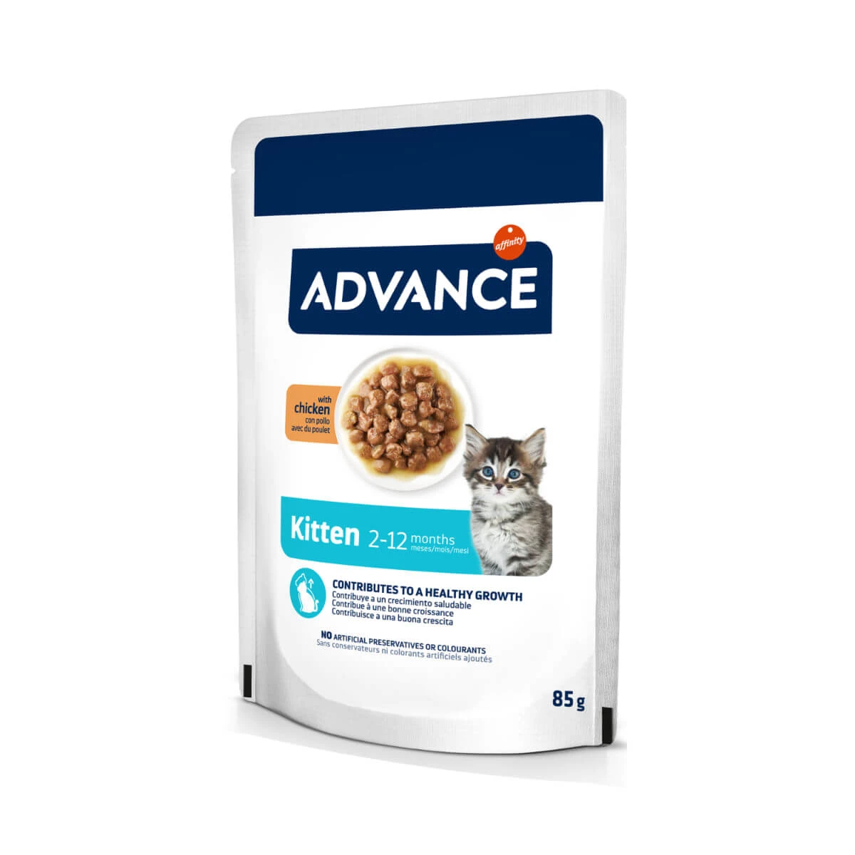 ADVANCE Kitten, Kip, zakje natvoer voor jonge katten, (in saus), 85g