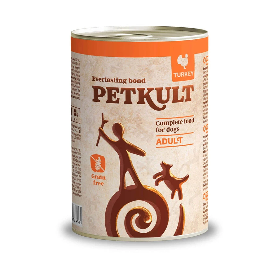 PETKULT Grain Free Adult, Indyk, bezzbożowa mokra karma w puszce dla psów, 800g: ceny i cechy