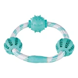 Trixie Dentafun Dentafun, Reifen Schnurspielzeug mit 3 Bällen Hunde, Gummi, 5cm, multicolor