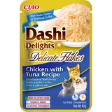 INABA Churu Dashi Delights Delicate Flakes, Huhn und Thunfisch, Sachet Nassfutter, getreidefrei, Katzen, (Topping), 40g