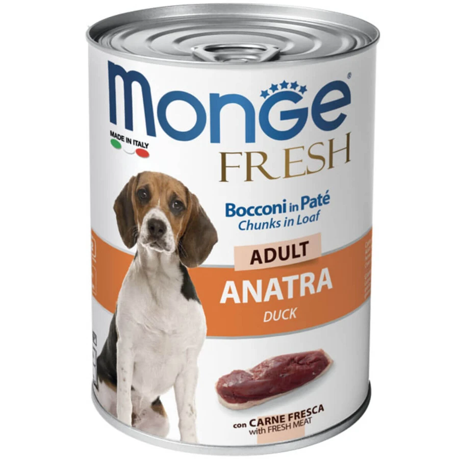 MONGE Fresh, XS-XL, Kaczka, wilgotna karma dla psów w puszkach, (w sosie własnym), 400g: ceny i cechy