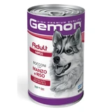 GEMON Maxi Adult, L-XL, Rundvlees en Rijst, vochtig hondenvoer in blik, (in aspic), 1250g