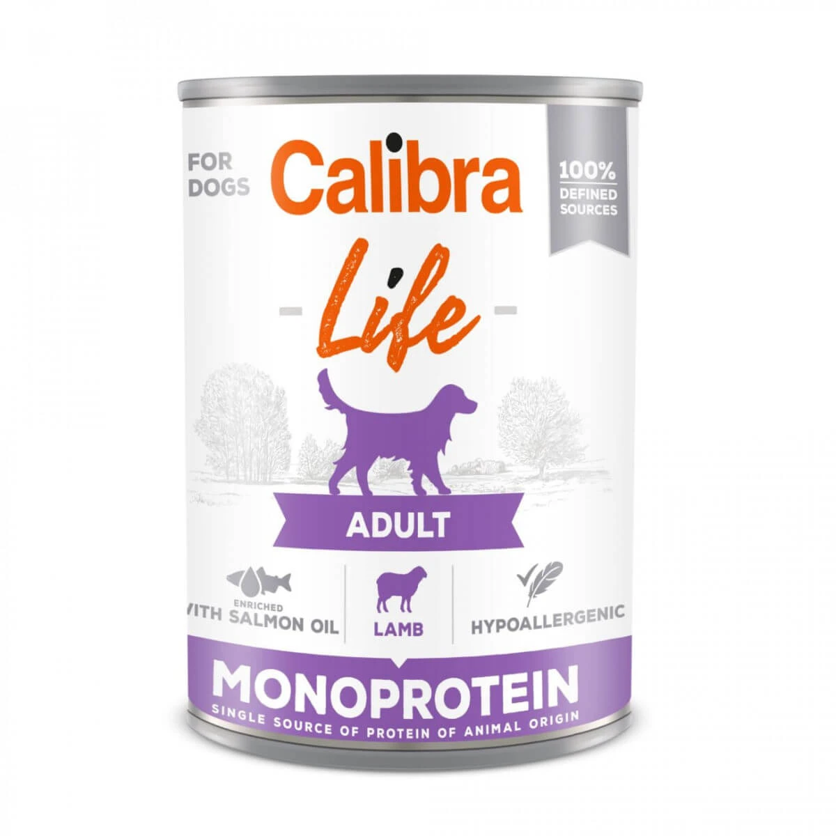 CALIBRA Life, XS-XL, Lam, ingeblikt enkelvoudig eiwit natvoer voor honden, (paté), 400g