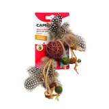 CAMON Matabi Touw & Klomp bal, kat stalken stimulatie speelgoed, met geluid, kattenkruid, jute, multicolor, 24cm, 1pc, 1 pc